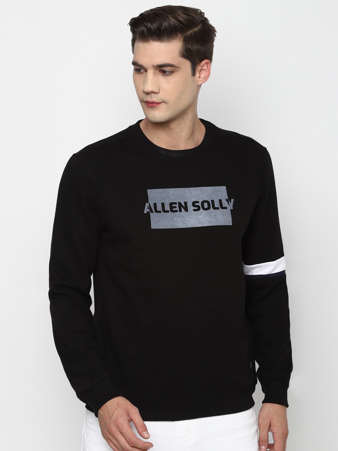 

Allen Solly Men Black Printed Cotton Sweatshirt