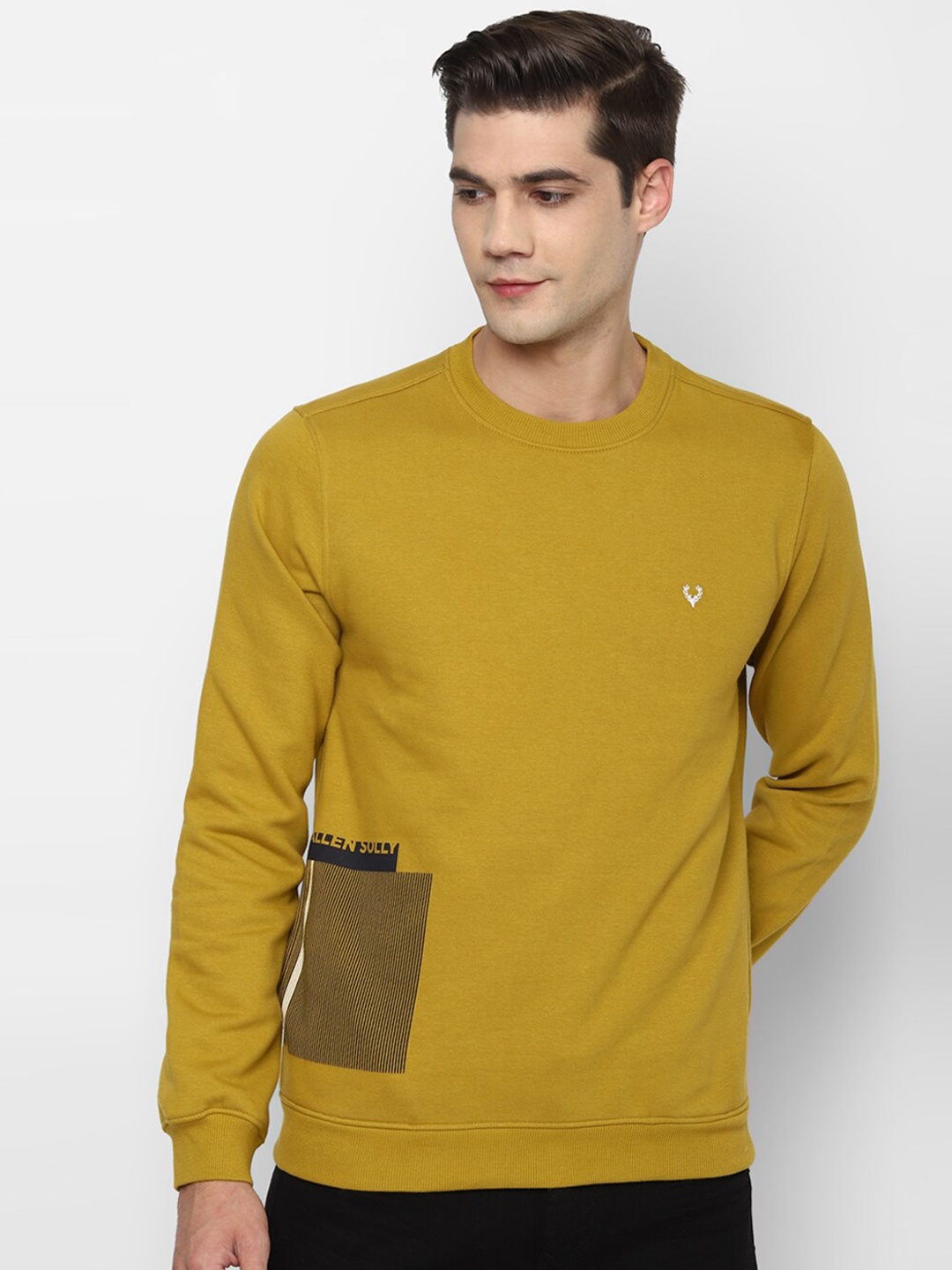 

Allen Solly Men Yellow Pure Cotton Sweatshirt