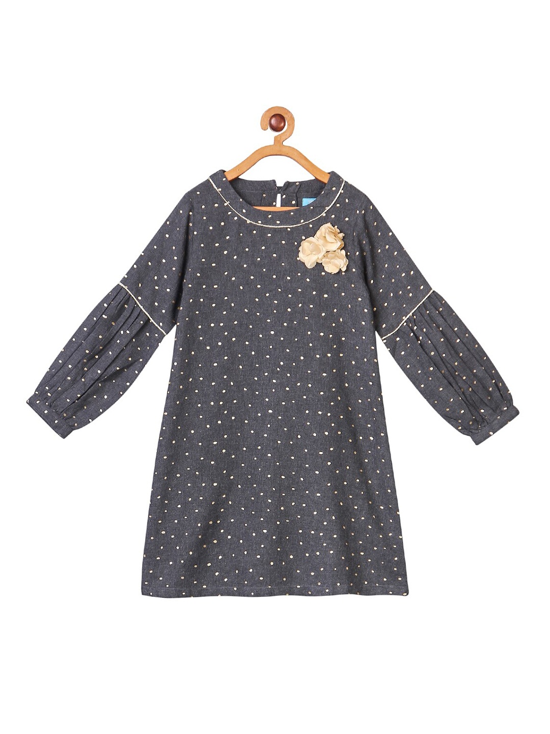 

Miyo Girls Grey Printed A-Line Dress