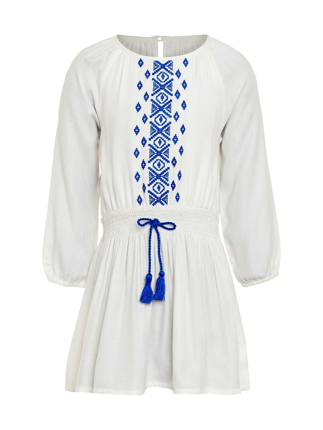 

Miyo Girls White Drop-Waist Dress