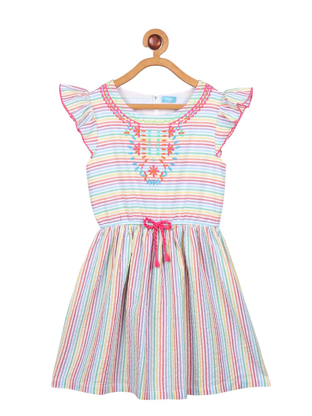 

Miyo Multicoloured Striped Cotton Dress, Multi