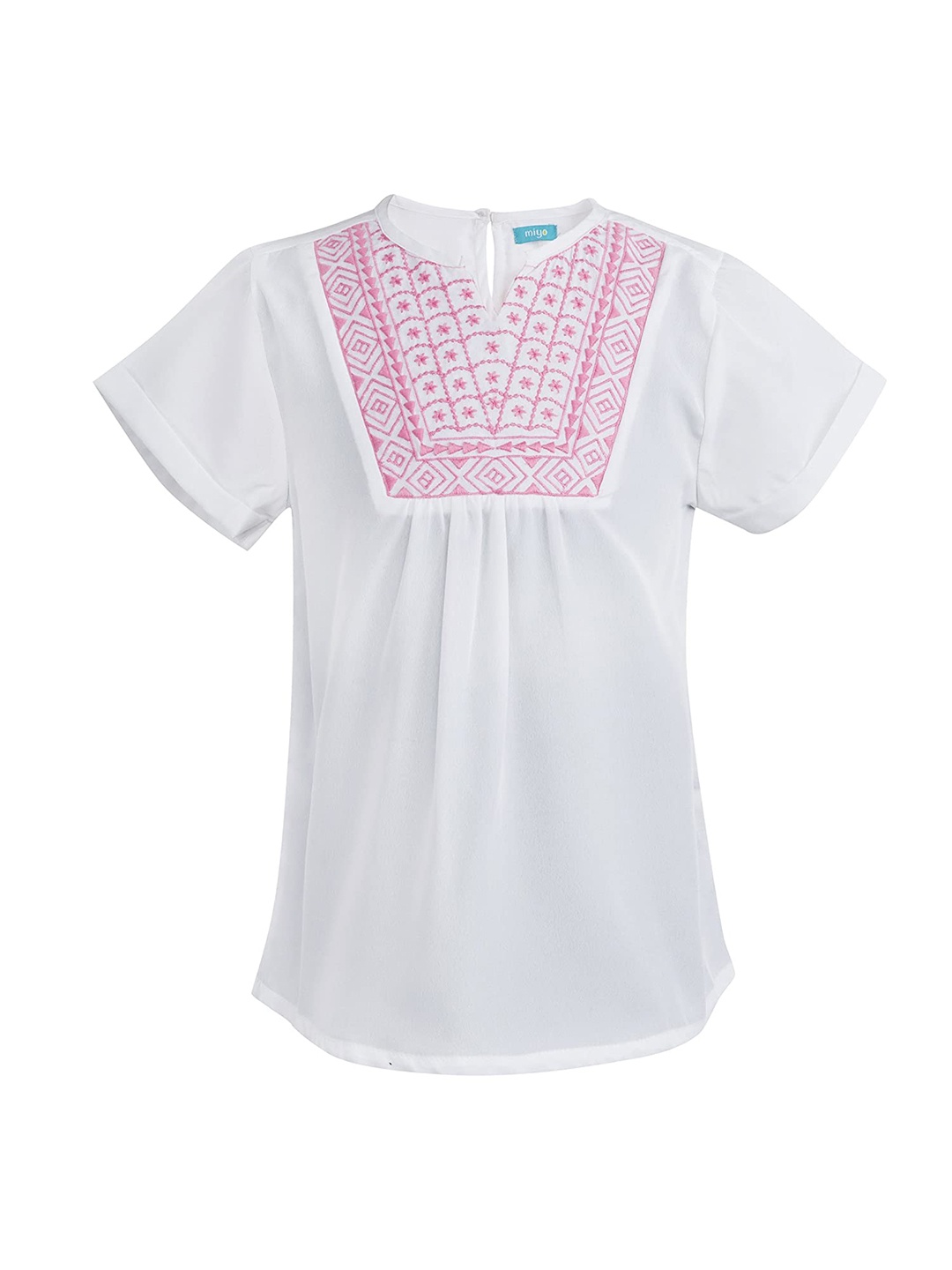 

Miyo White Embroidered Top