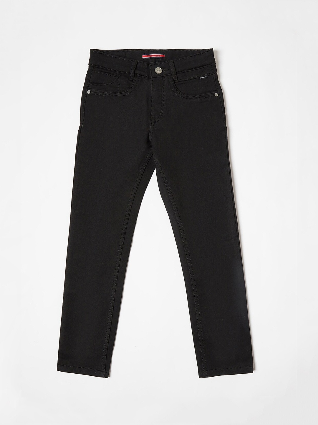 

Crimsoune Club Boys Black Solid Slim Fit Stretchable Jeans