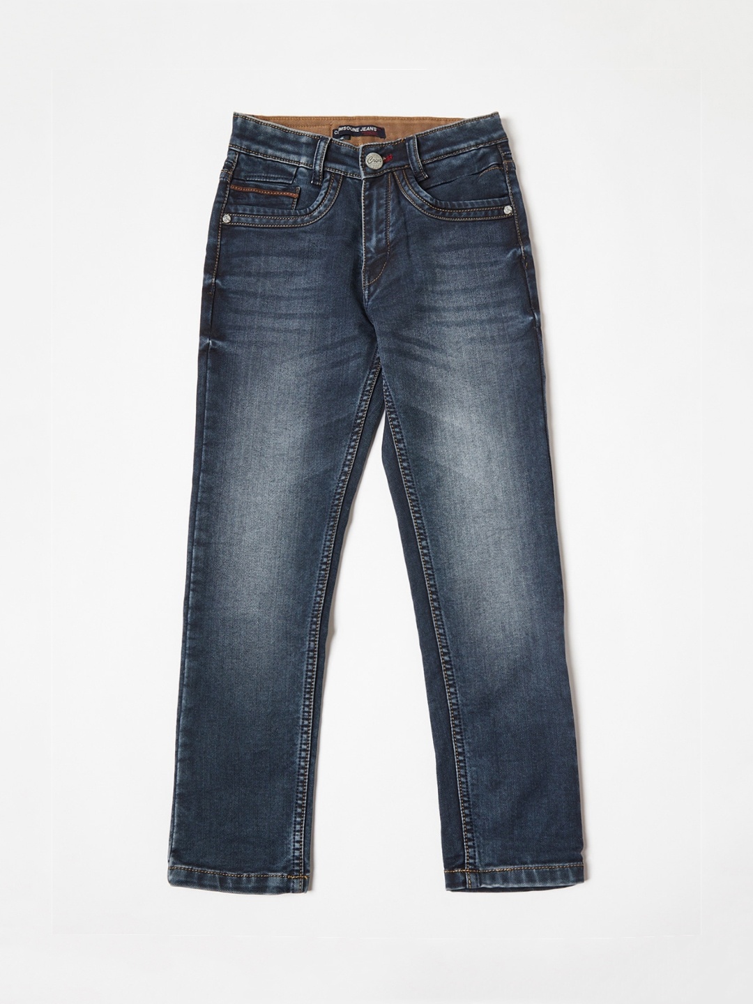 

Crimsoune Club Boys Blue Solid Slim Fit Light Fade Stretchable Jeans