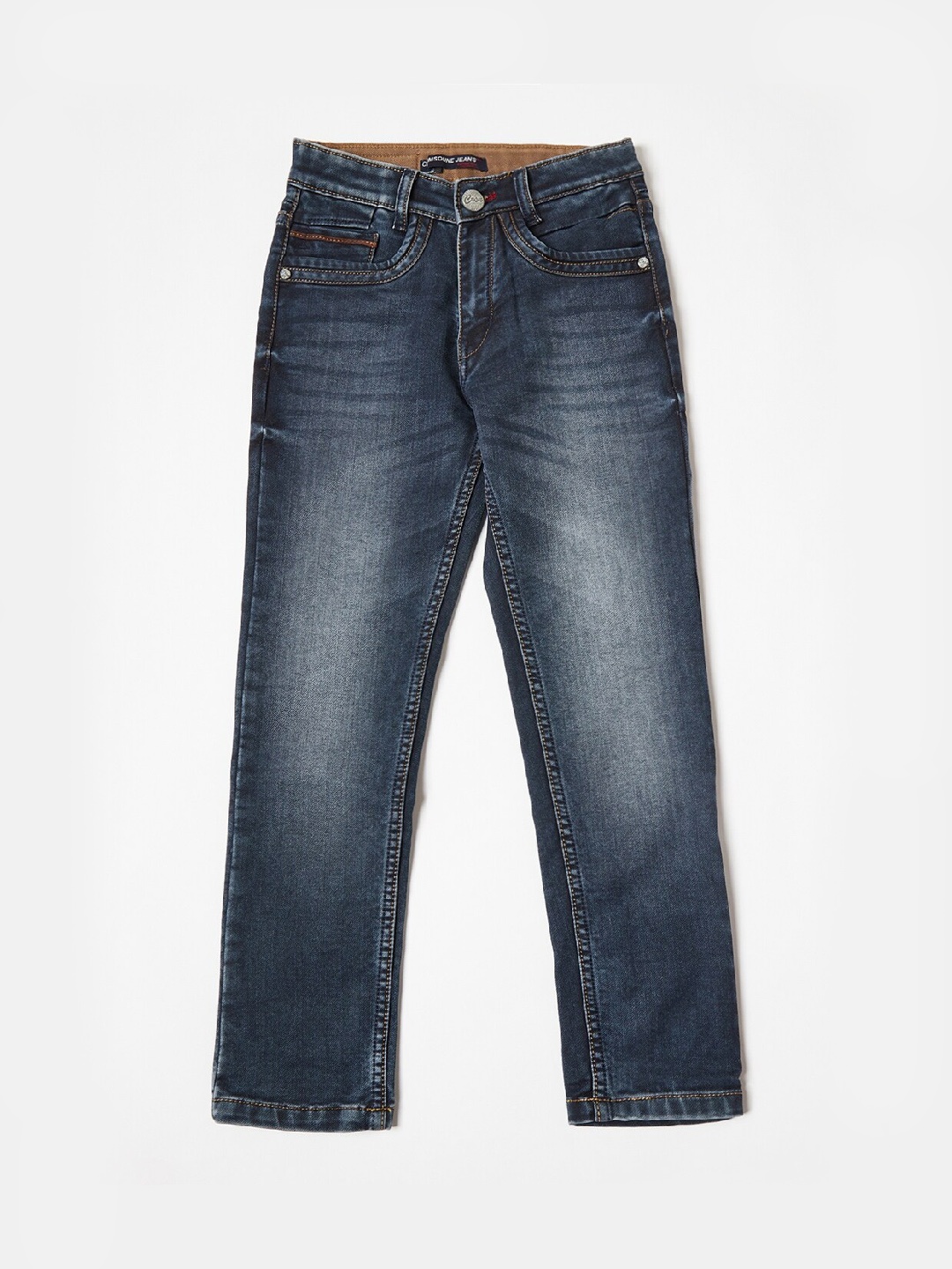 

Crimsoune Club Boys Blue Solid Slim Fit Light Fade Stretchable Jeans
