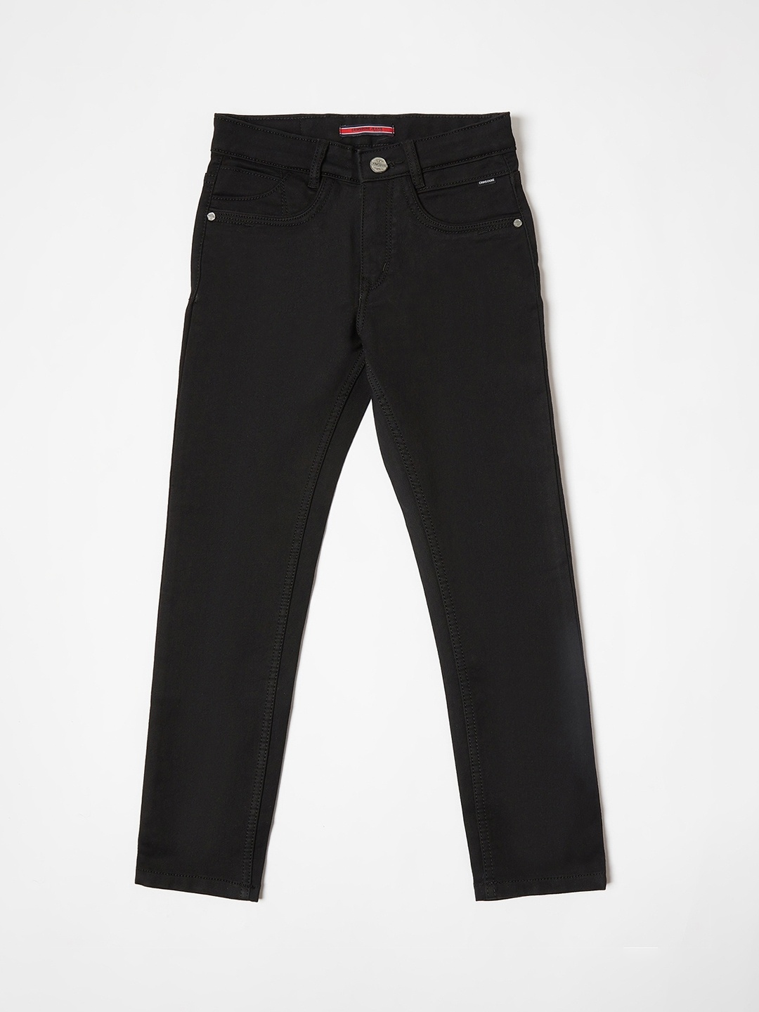 

Crimsoune Club Boys Black Solid Slim Fit Stretchable Jeans