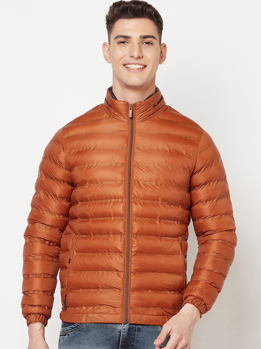 

Crimsoune Club Men Brown Solid Lightweight Puffer Jacket