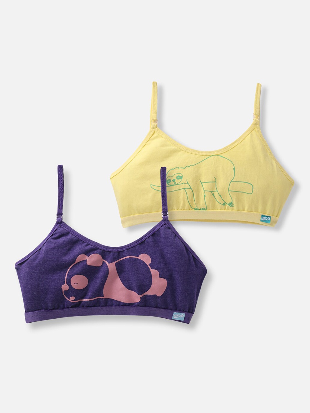 

You Got Plan B Pack Of 2 Purple & Yellow Graphic Beginners Bra