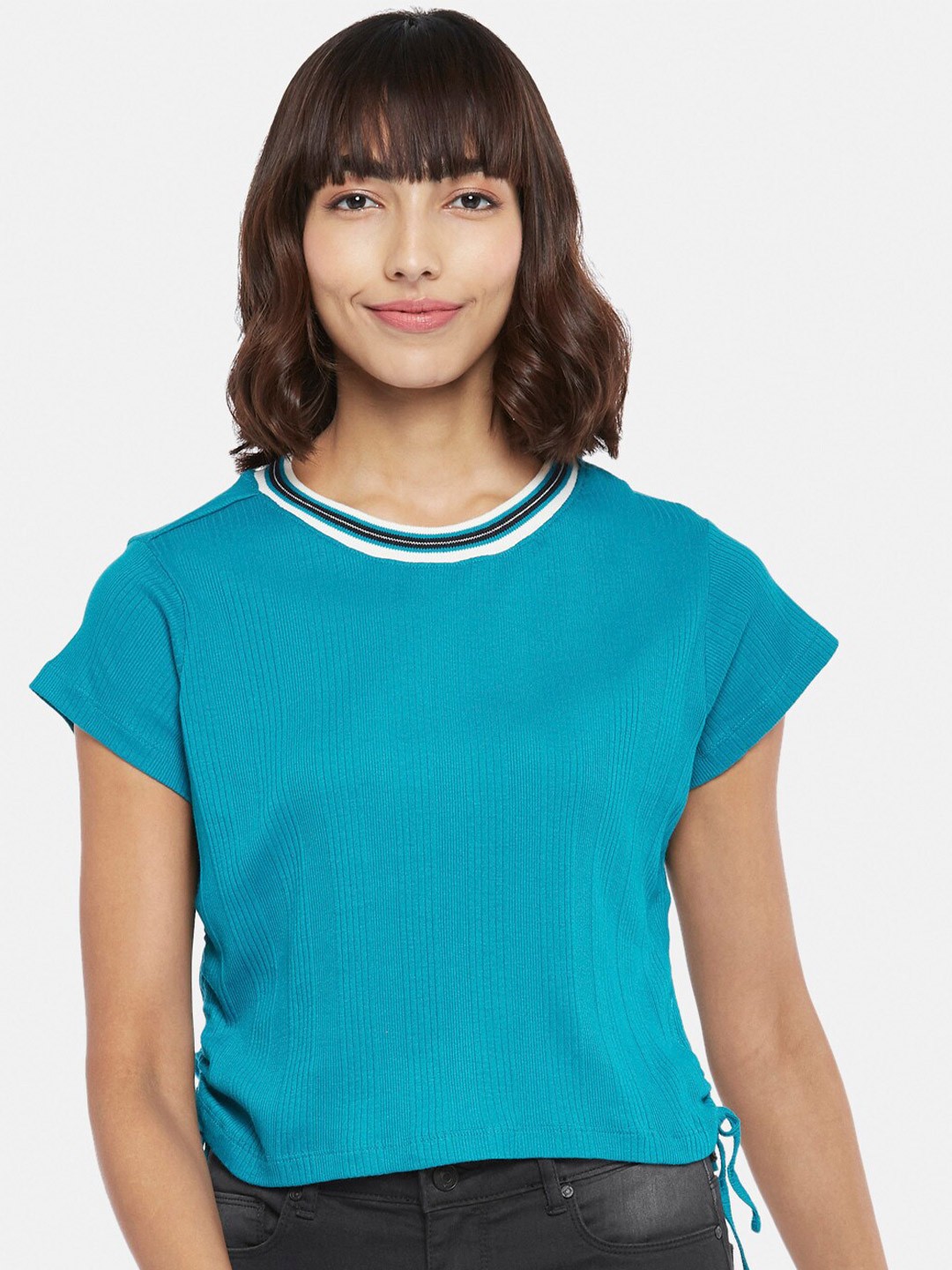 

People Blue Solid Regular Top