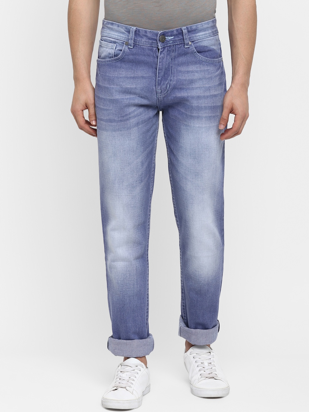 

American Crew Men Blue Straight Fit Heavy Fade Jeans