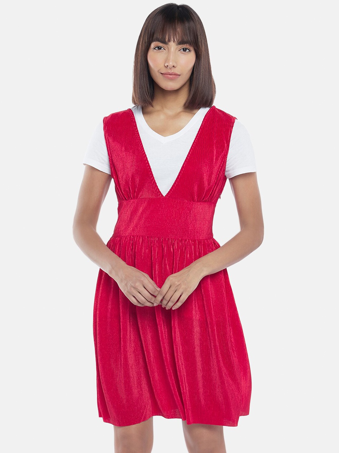 

People Red Pinafore Dress