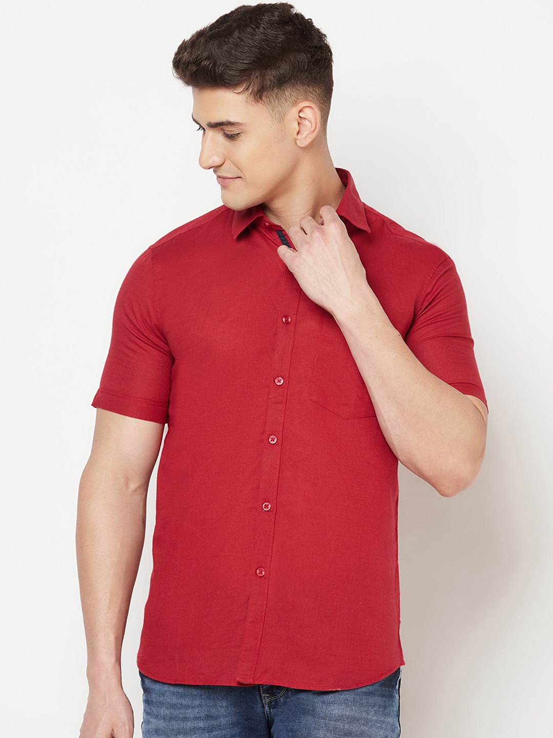 

Crimsoune Club Men Red Slim Fit Casual Shirt