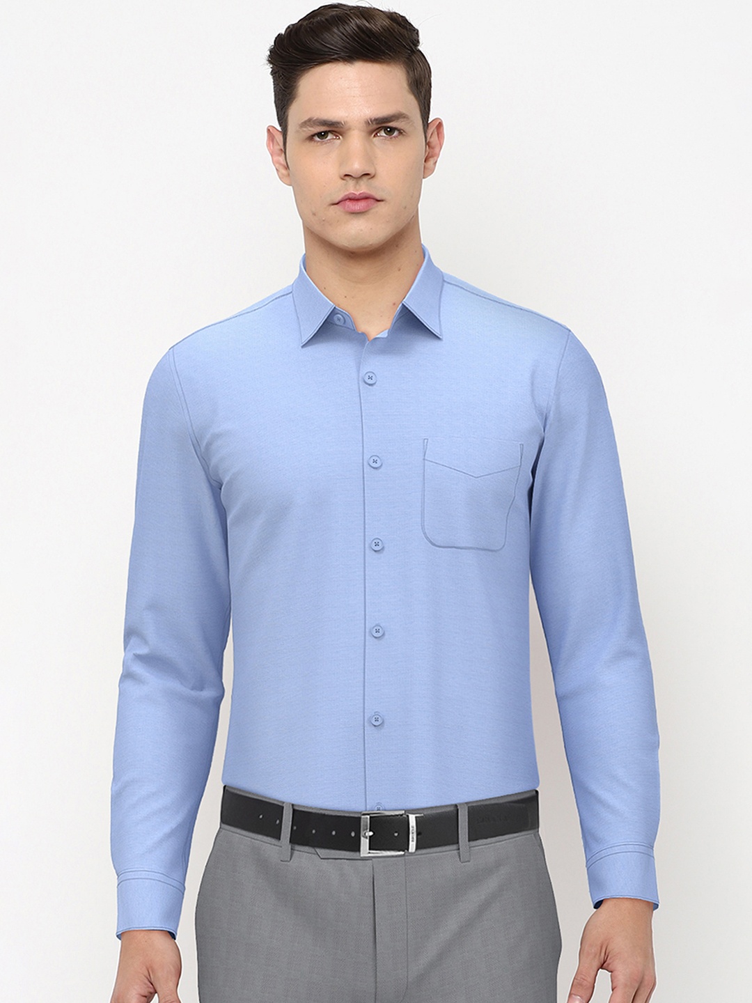 

Peter England Elite Men Blue Slim Fit Pure Cotton Formal Shirt