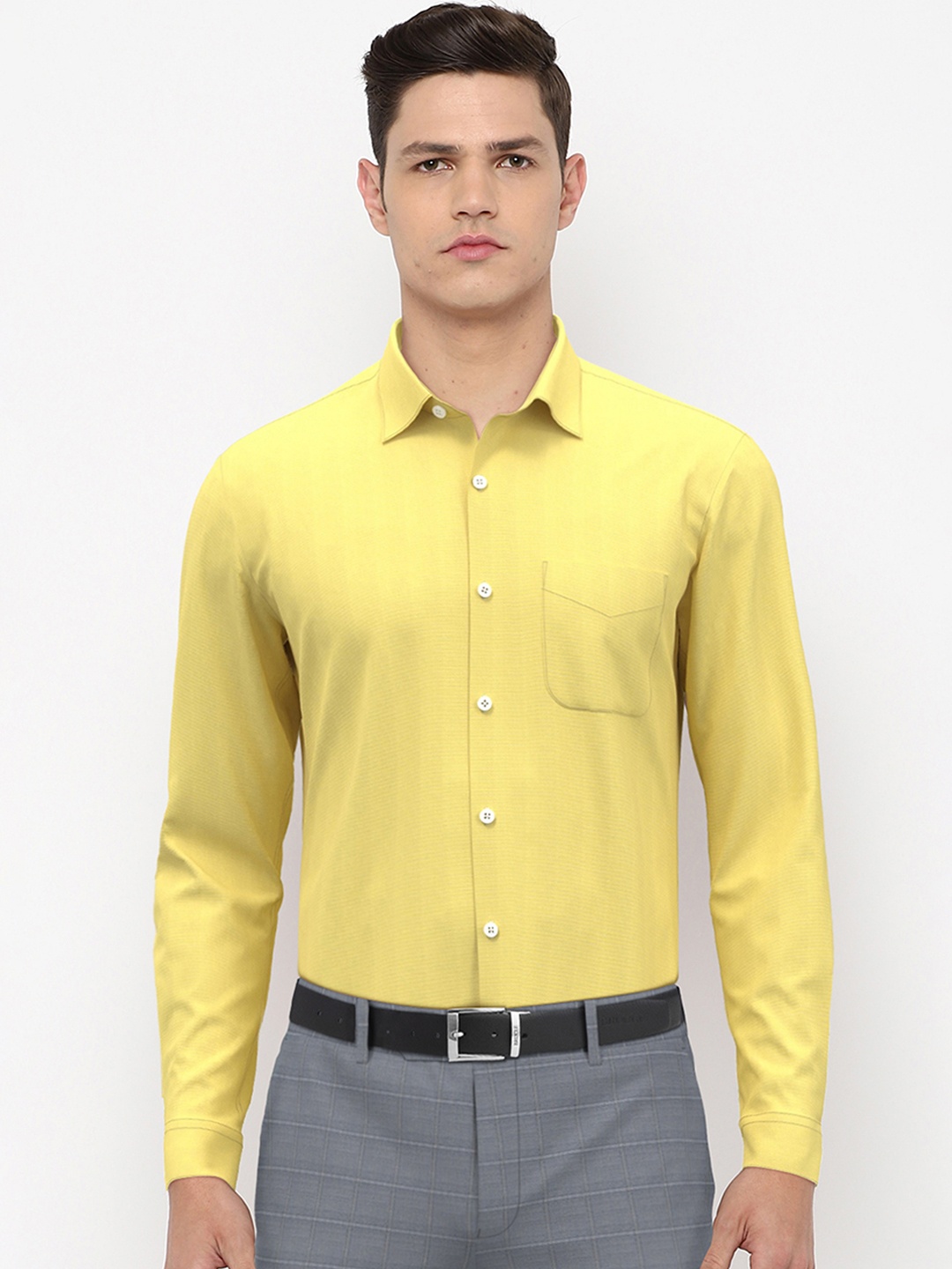 

Peter England Elite Men Yellow Slim Fit Formal Shirt
