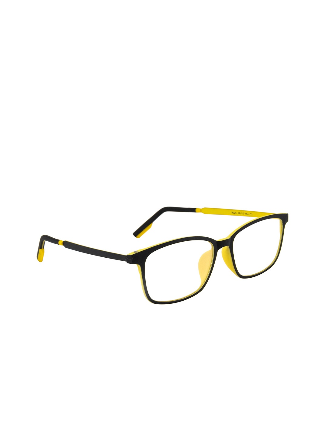 

Ted Smith Unisex Yellow & Black Full Rim Wayfarer Frames
