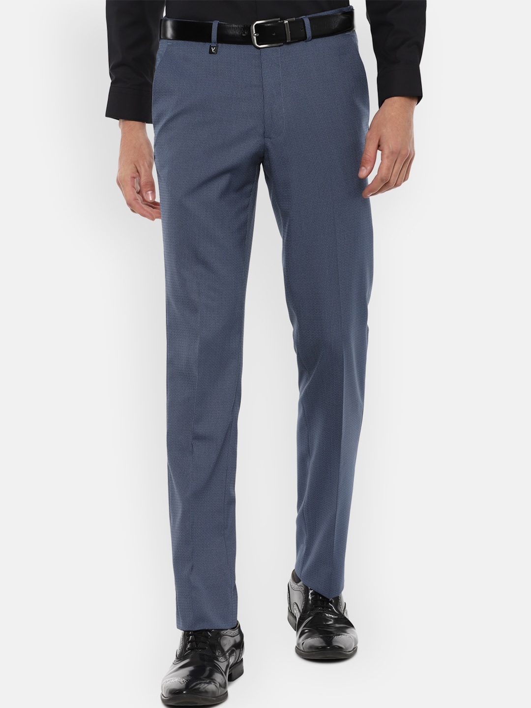 

V Dot Men Navy Blue Slim Fit Trousers