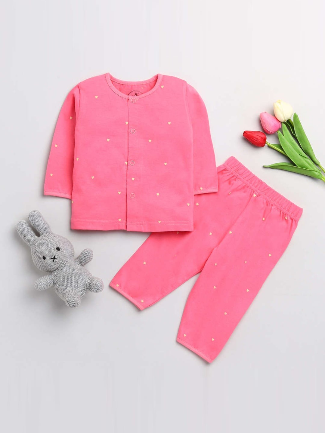 

Clt s Unisex Kids Pink Printed Night suit