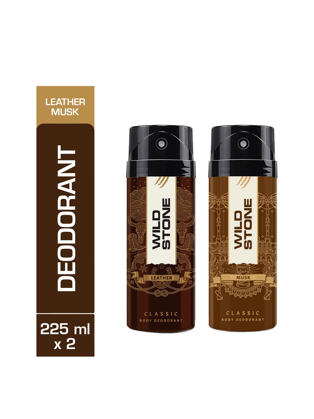

Wild stone Men Set Of 2 Classic Deodorant - 225ml each, Multi