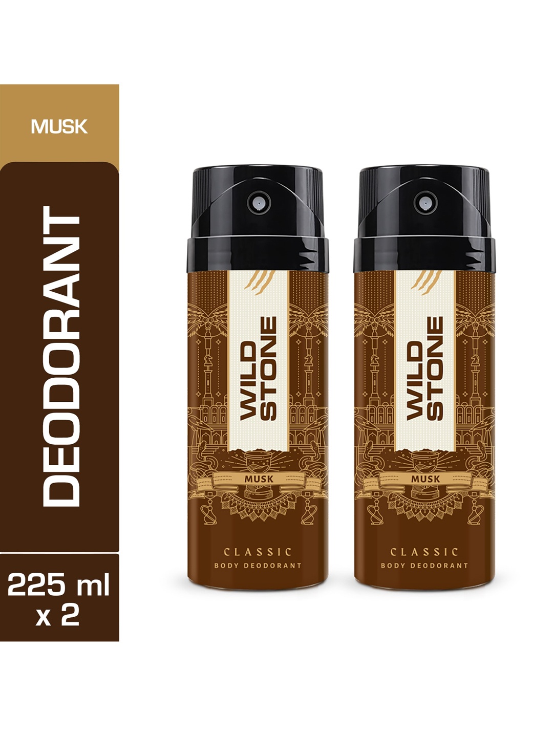 Wild stone Men Set Of 2 Classic Musk Deodorant, Multi