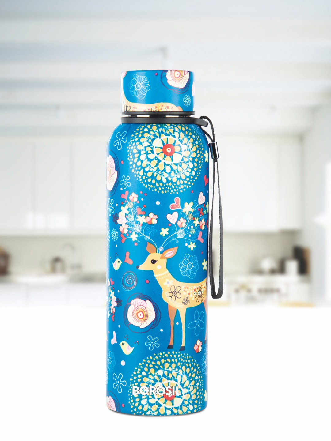 

BOROSIL Trek Artisan Vacuum Insulated Flask Water Bottle 700ml, Blue