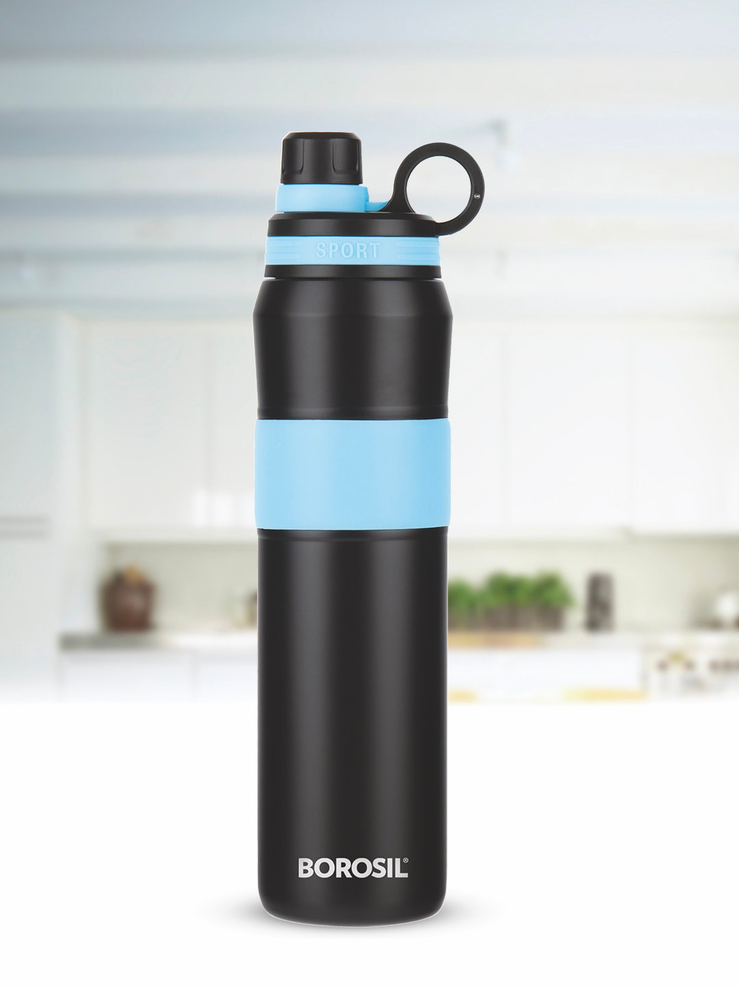 

BOROSIL Thirst Burst Artic Double Wall Vacuum Insulated 12hrs. Hot & Cold Bottle 800ml, Black