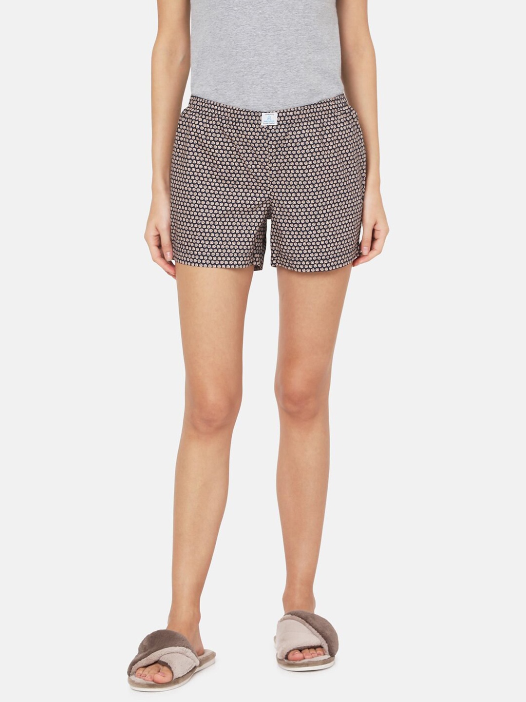 

PAPA BRANDS Women Navy Blue & White Printed Lounge Shorts