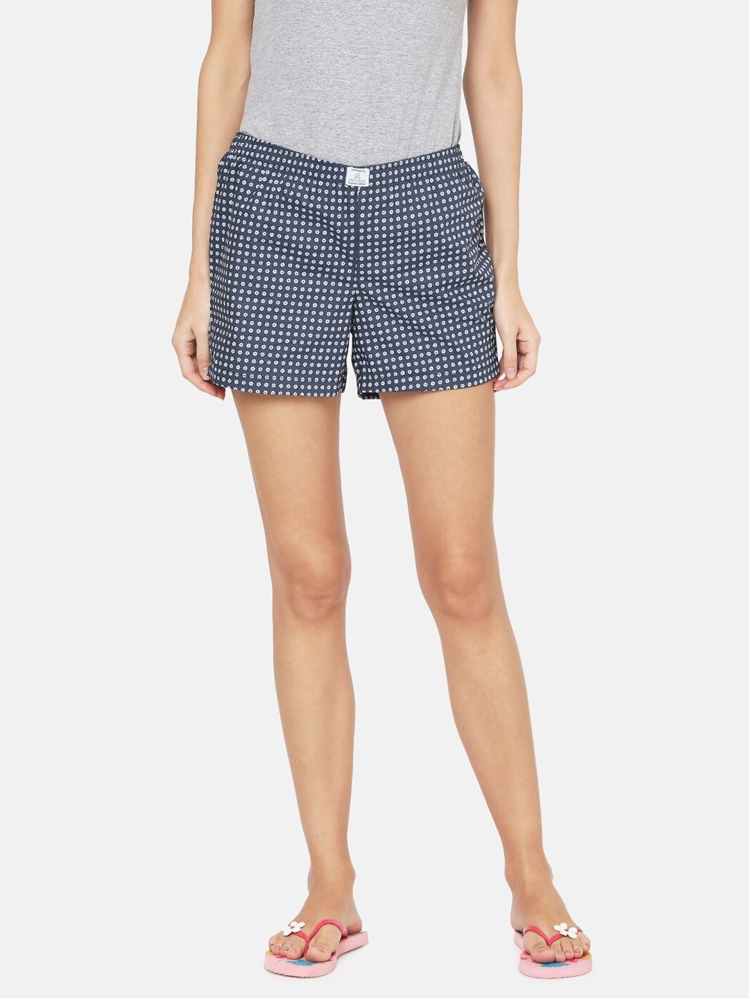 

PAPA BRANDS Women Blue Printed Lounge Shorts