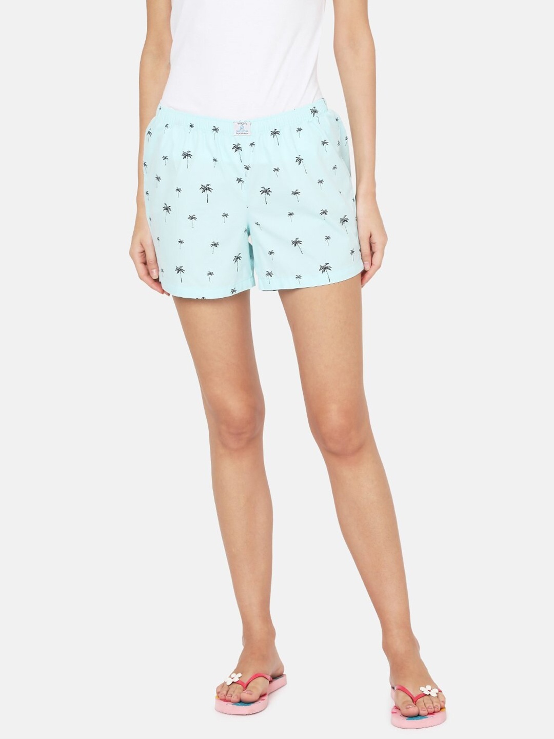 

PAPA BRANDS Women Blue & White Printed Lounge Shorts