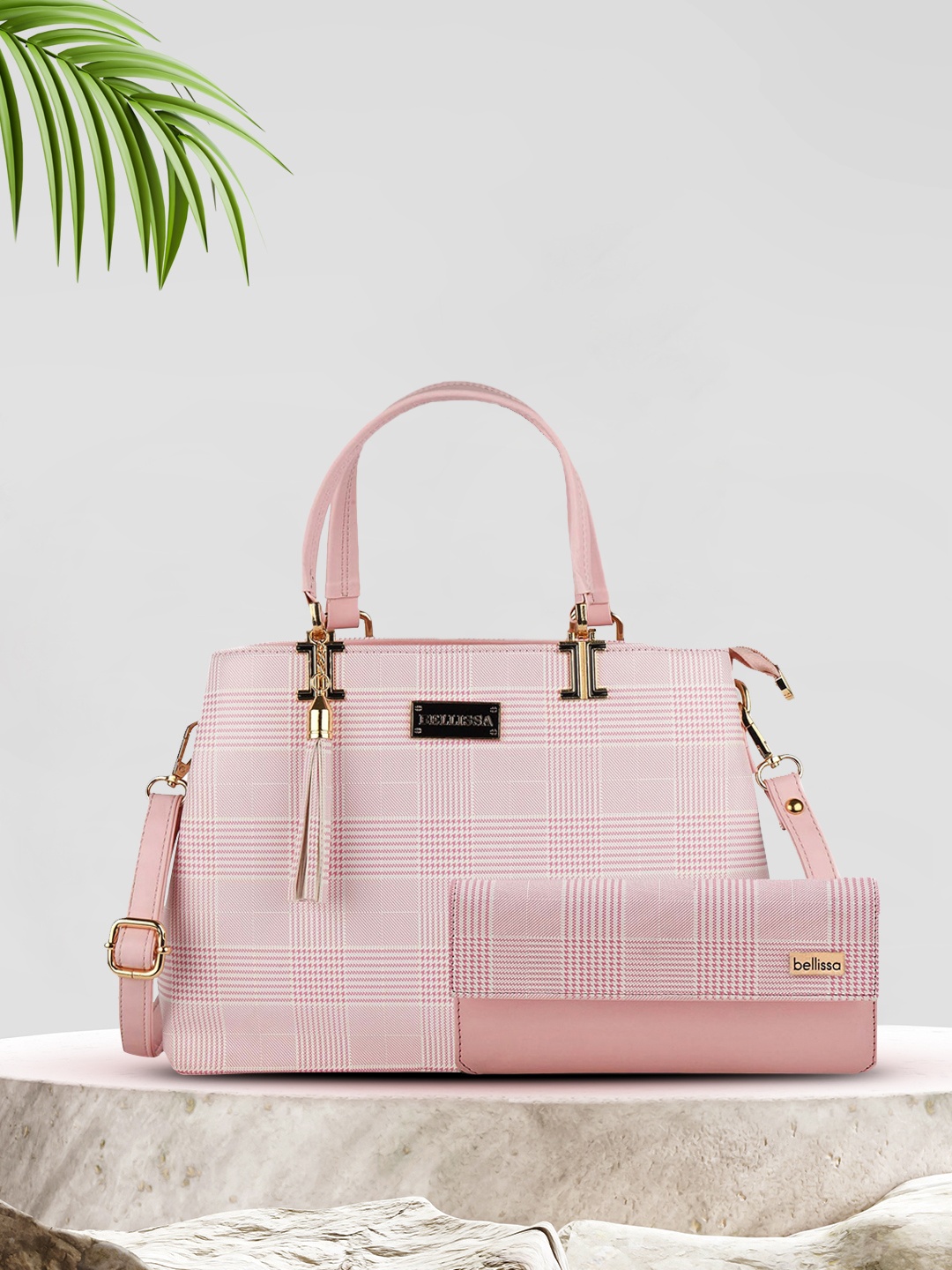 

Bellissa Pink PU Structured Handheld Bag