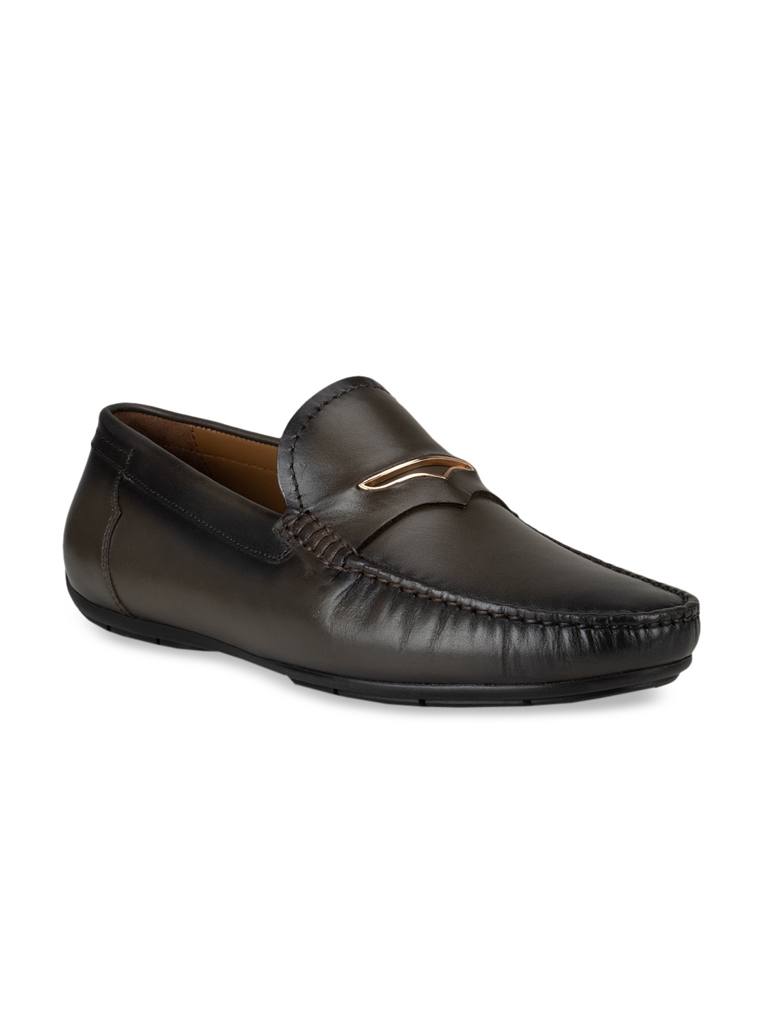 

ROSSO BRUNELLO Men Green Leather Loafers