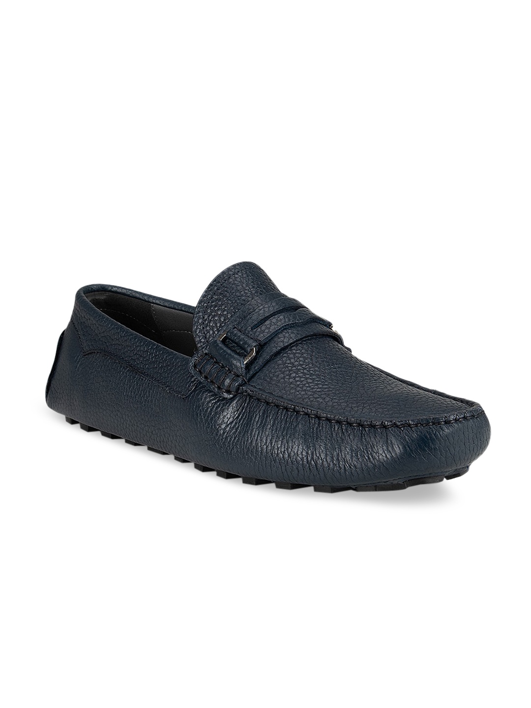 

ROSSO BRUNELLO Men Blue Leather Driving Shoes
