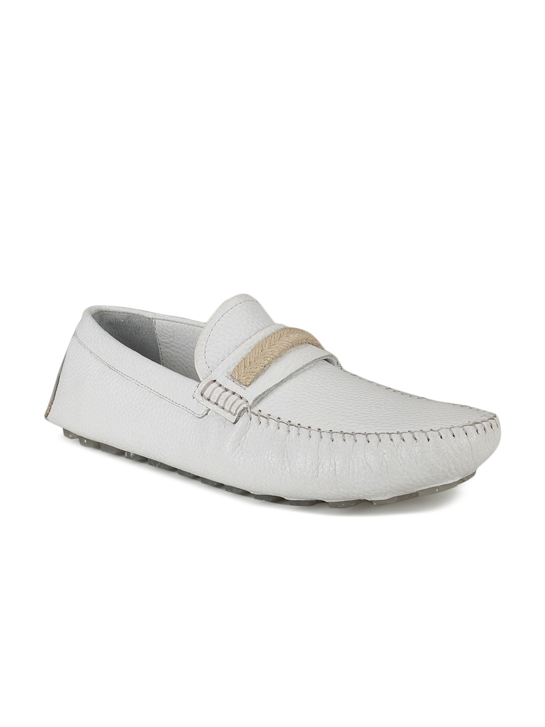 

ROSSO BRUNELLO Men White Leather Loafers