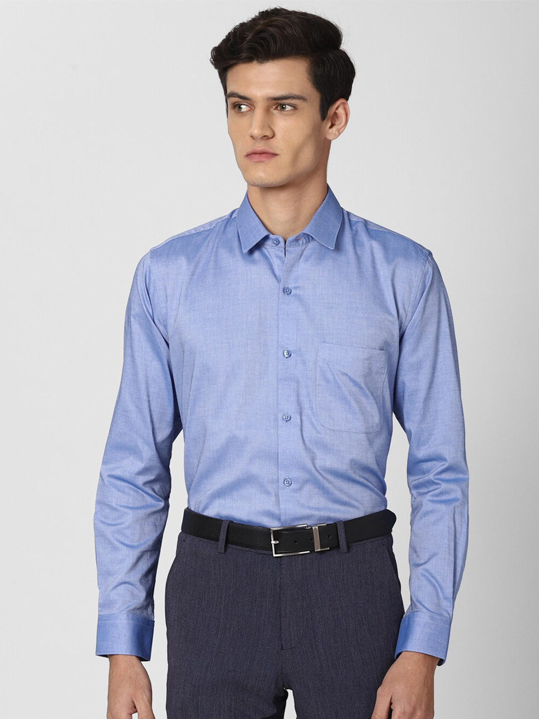 

Peter England Men Blue Pure Cotton Formal Shirt