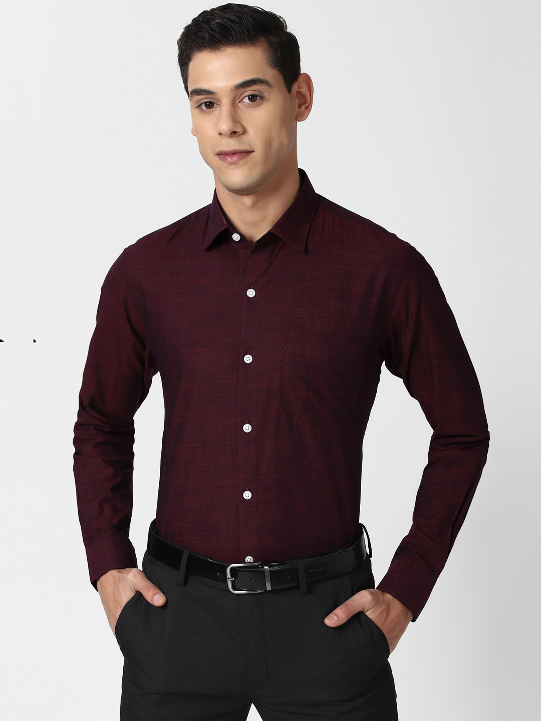 

Peter England Men Maroon Slim Fit Formal Shirt