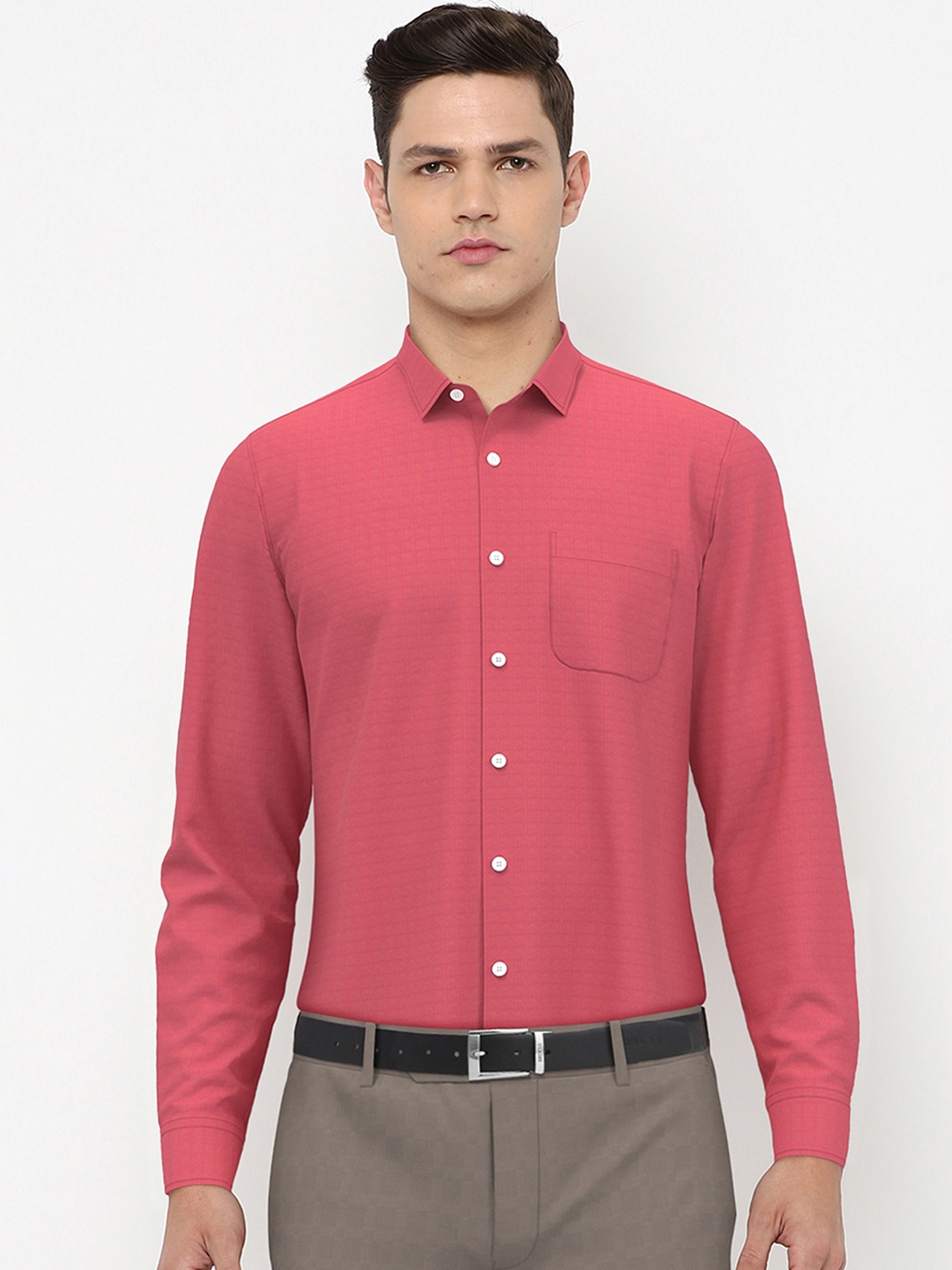 

Peter England Men Red Formal Shirt