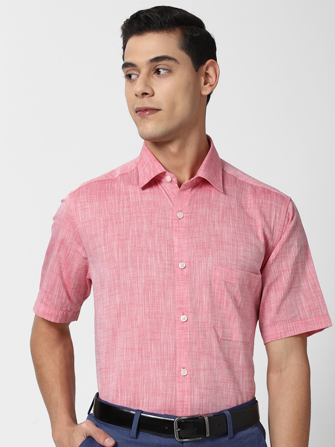 

Peter England Men Pink Pure Cotton Formal Shirt