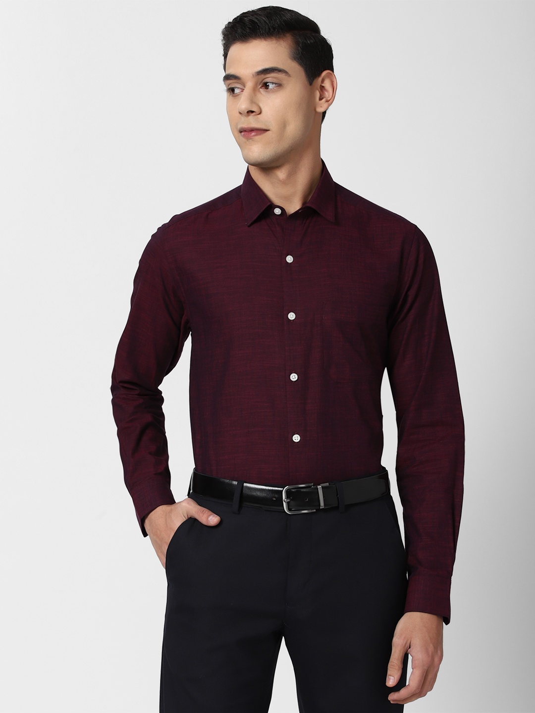 

Peter England Men Maroon Pure Cotton Formal Shirt