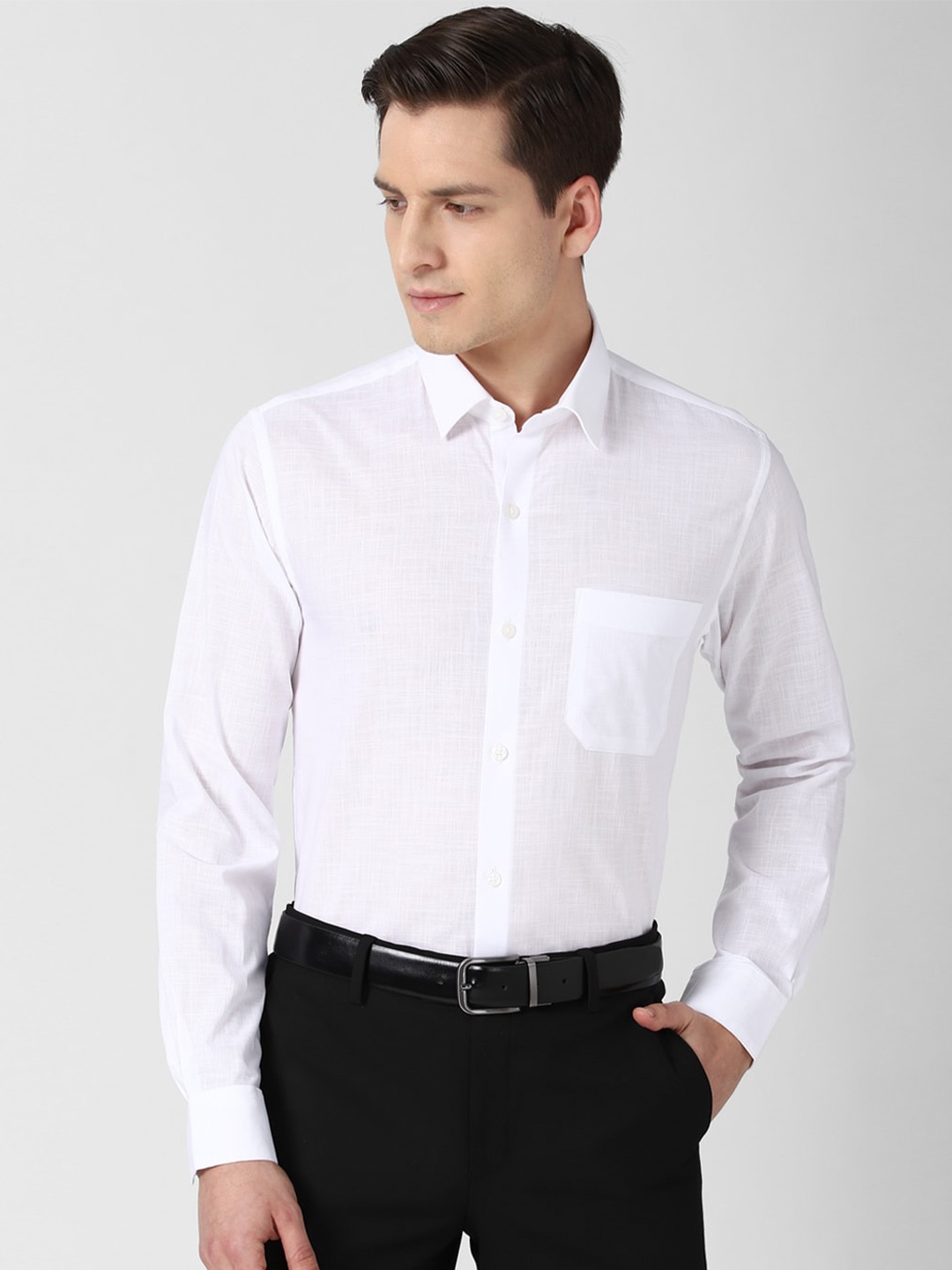 

Peter England Men White Slim Fit Formal Shirt