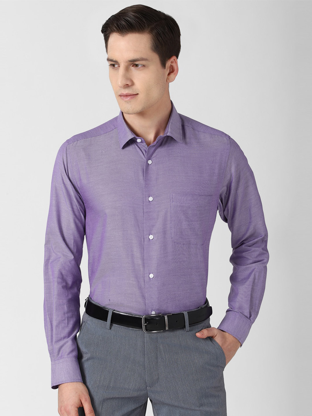 

Peter England Men Purple Formal Shirt