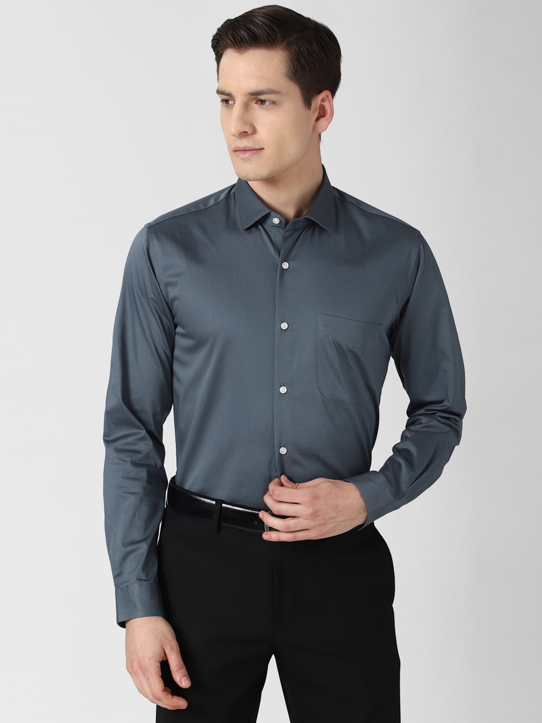 

Peter England Men Navy Blue Formal Shirt