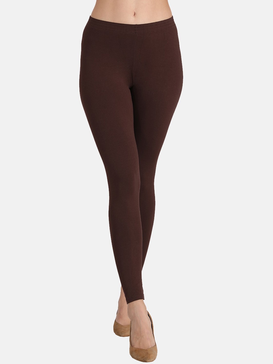 

GROVERSONS Paris Beauty Women Coffee Brown Solid Ankle Length Leggings
