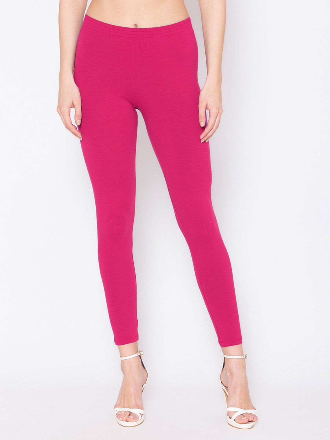 

GROVERSONS Paris Beauty Women Fuchsia Pink Solid Leggings