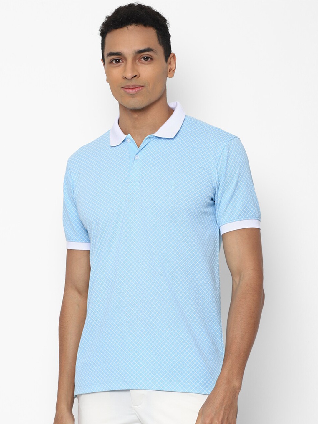 

Allen Solly Men Blue Polo Collar T-shirt