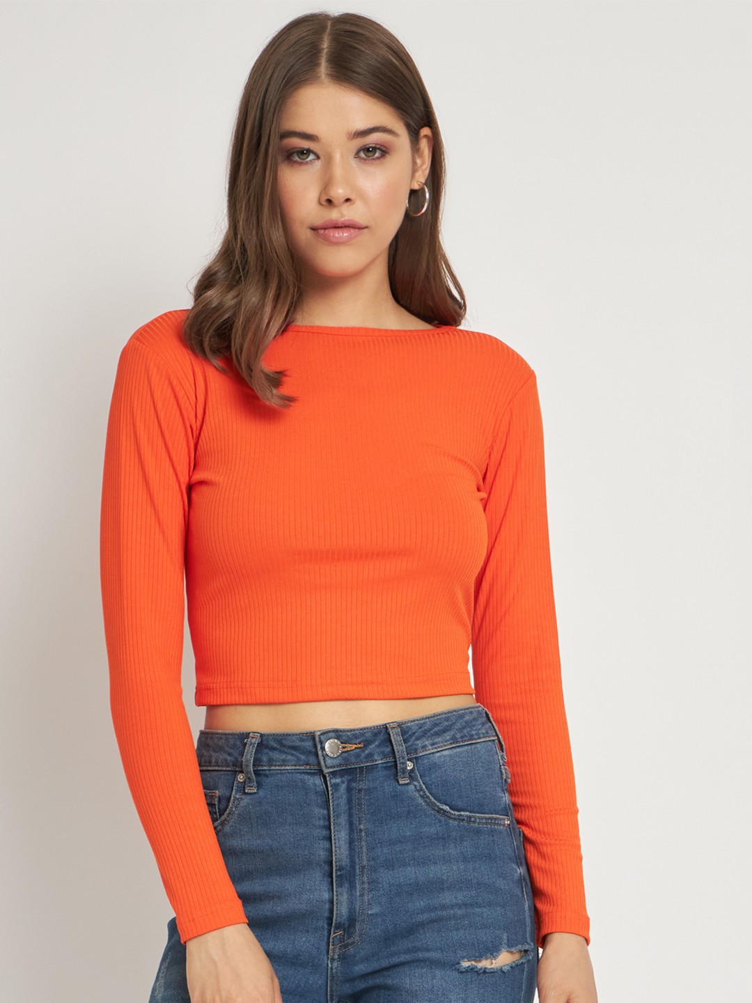 

ANVI Be Yourself Orange Crop Top