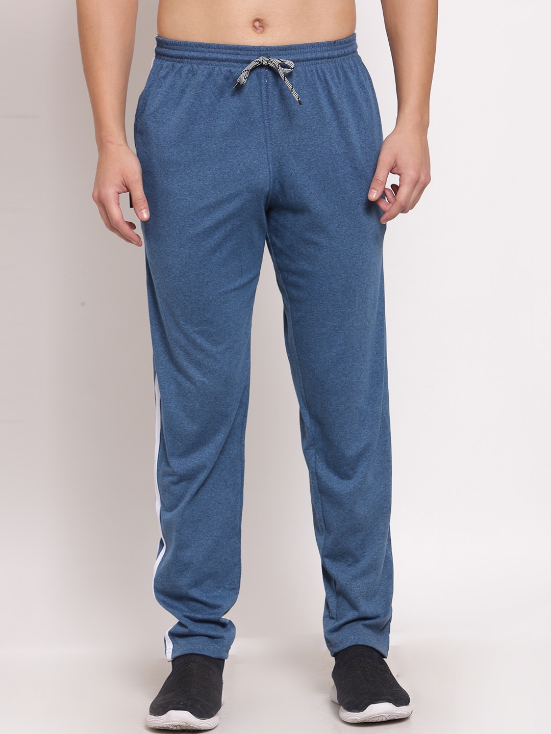 

KLOTTHE Men Blue & White Solid Cotton Track Pants