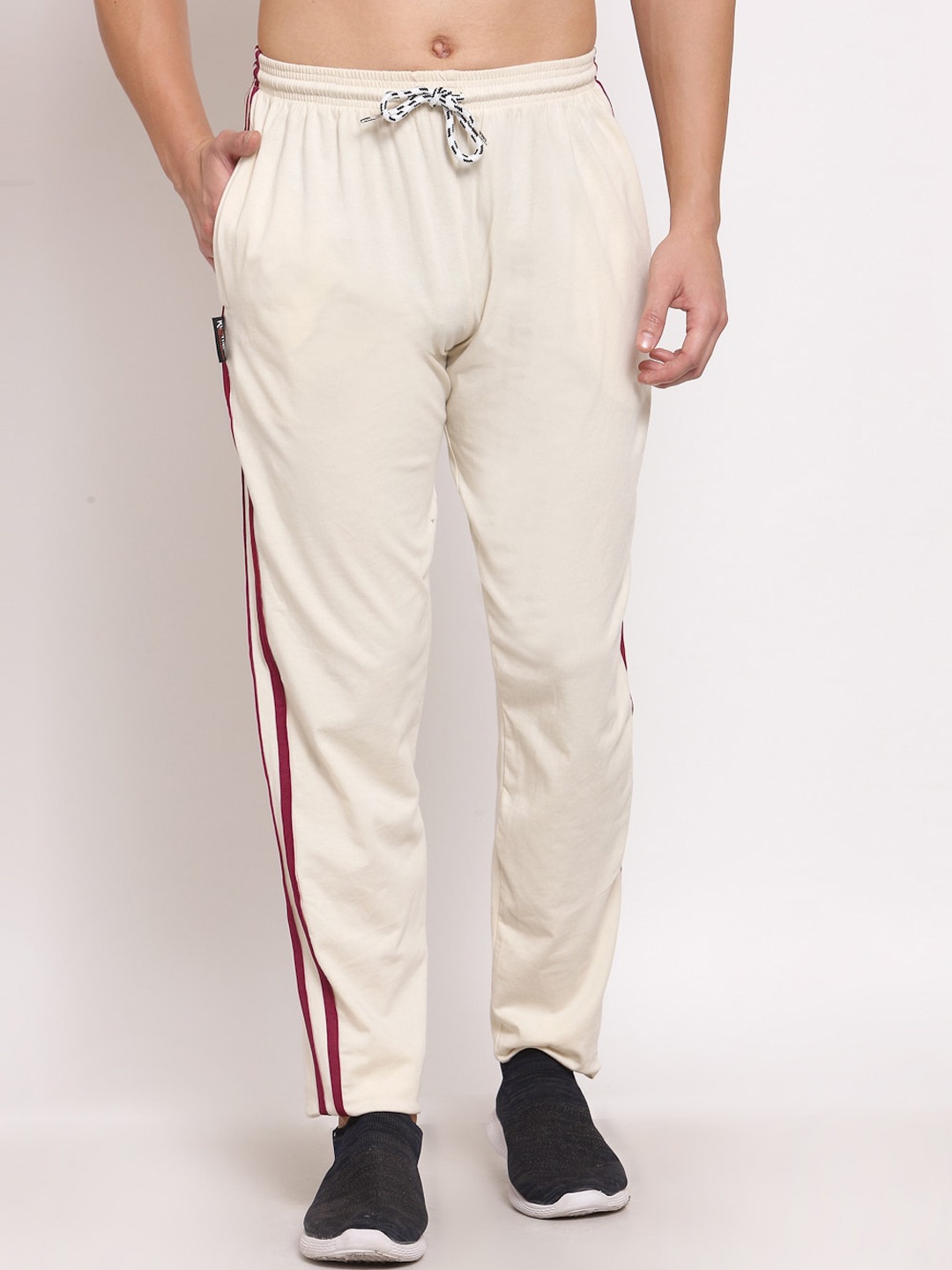 

KLOTTHE Men Beige Solid Cotton Track Pants