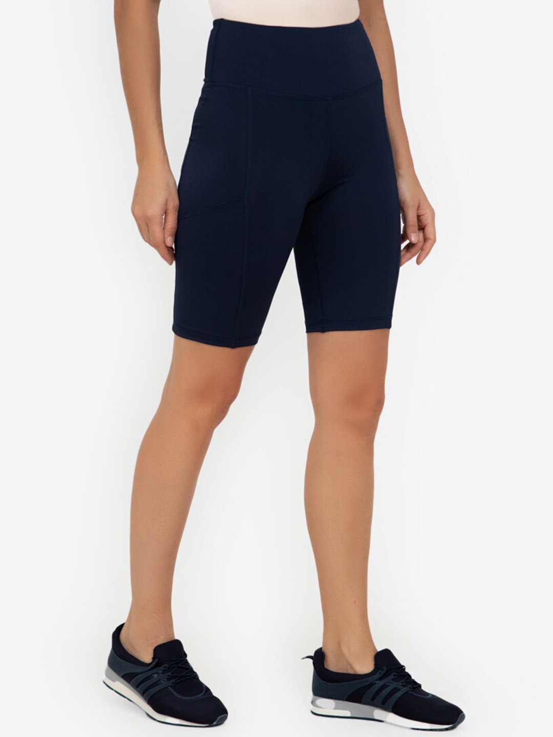 

ZALORA ACTIVE Women Navy Blue Skinny Fit High-Rise Sports Shorts