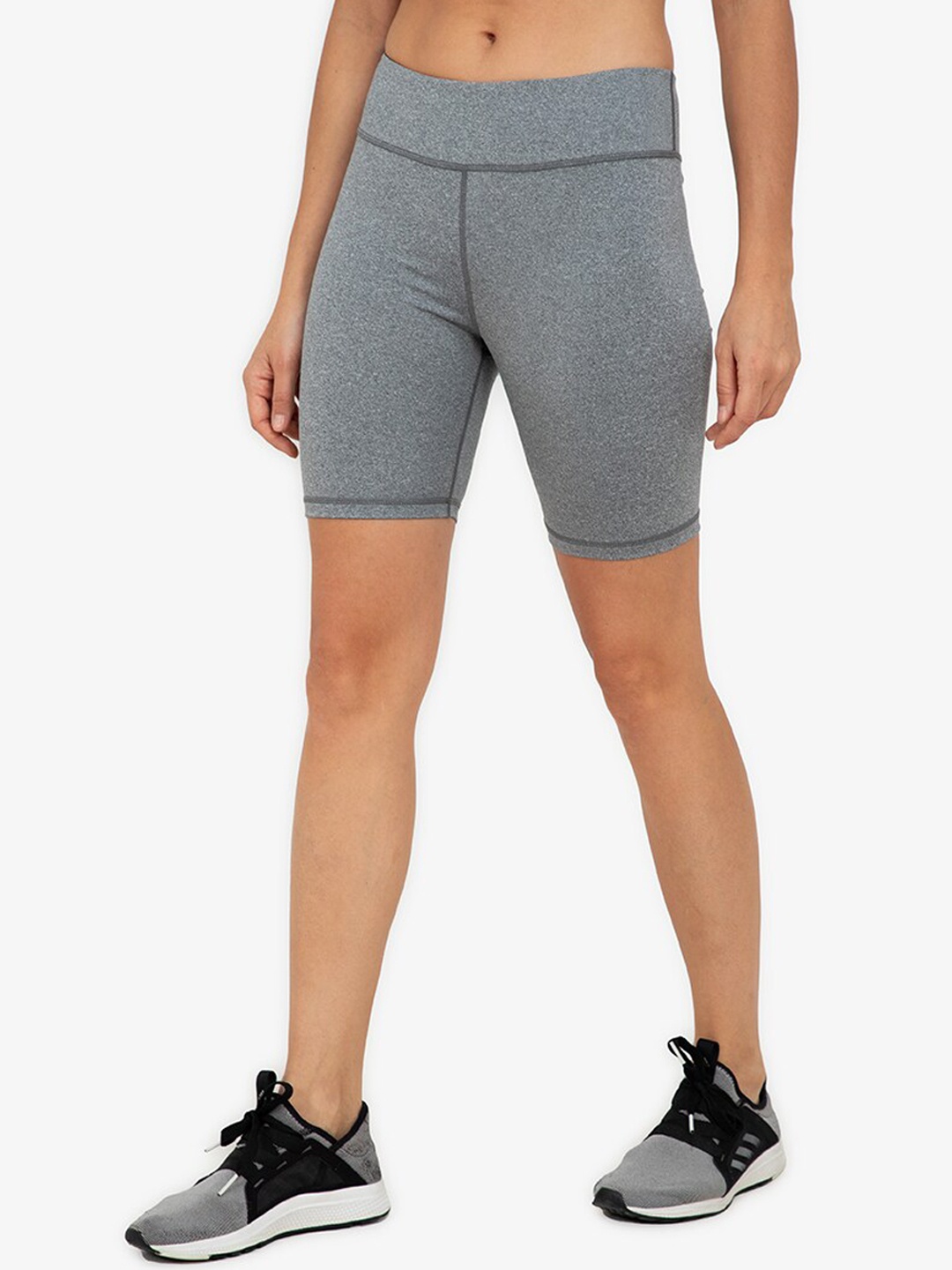 

ZALORA ACTIVE Women Grey Skinny Fit High-Rise Sports Shorts
