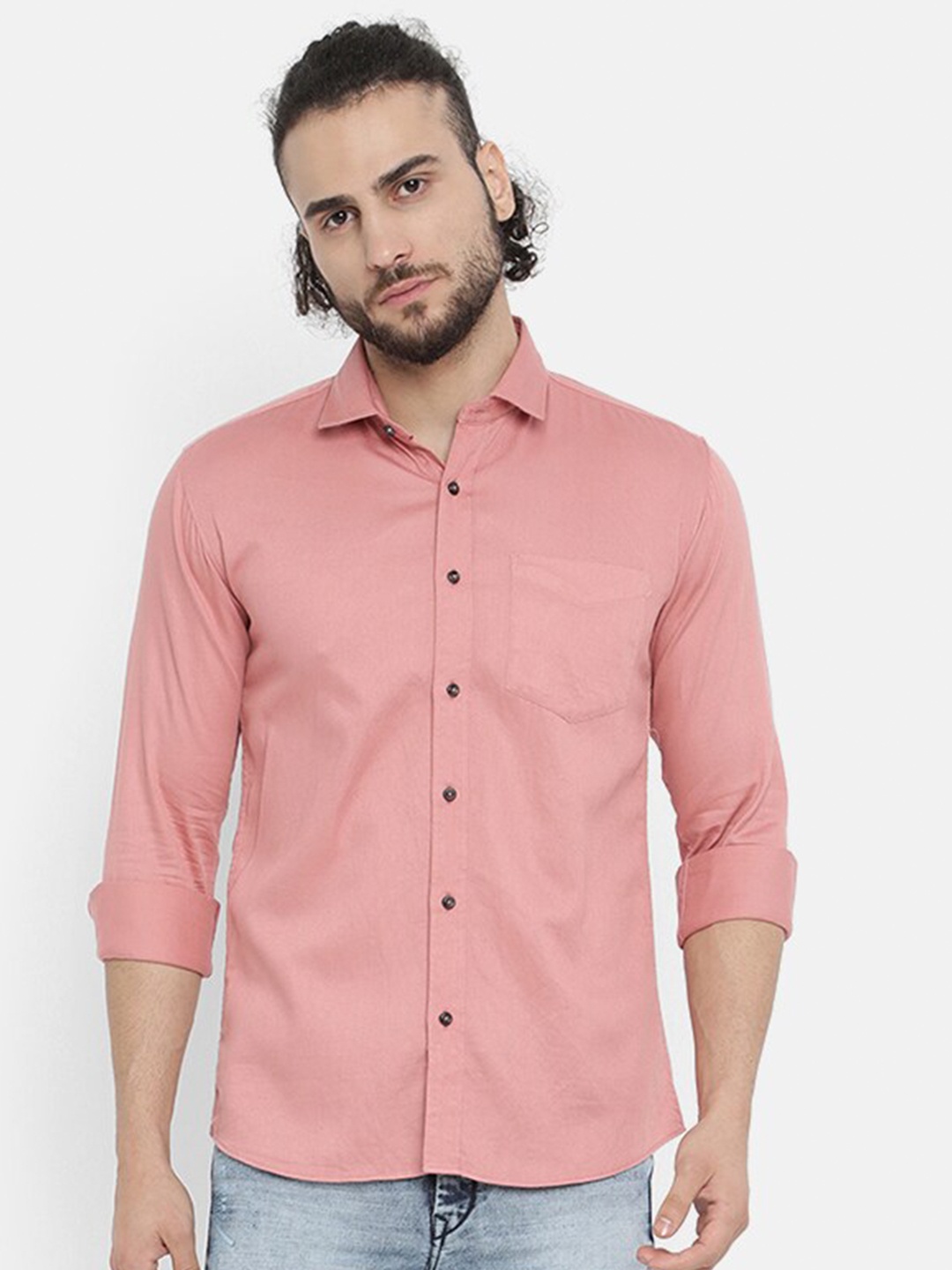 

V2 Value & Variety Men Peach-Coloured Slim Fit Casual Shirt