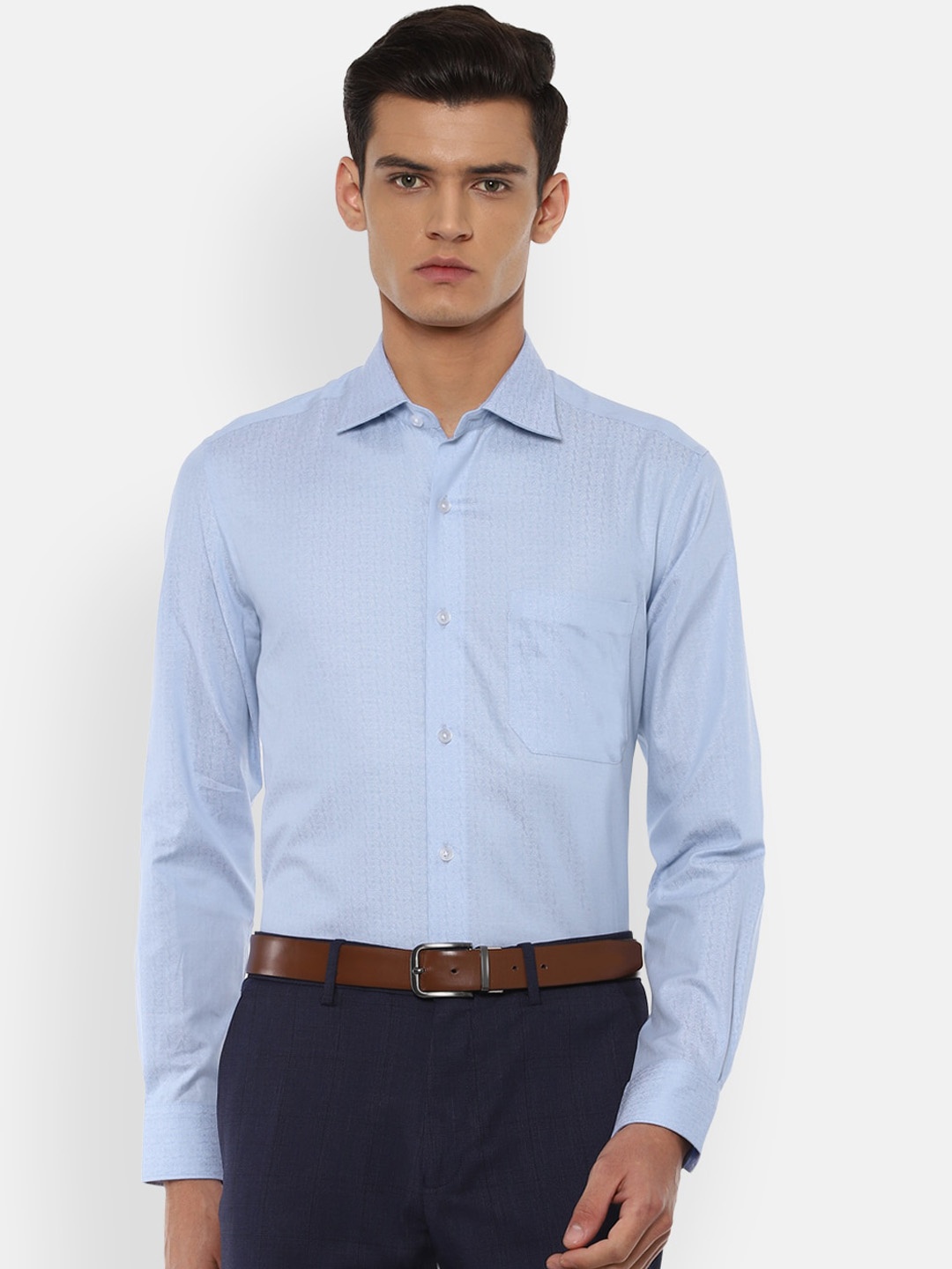 

Louis Philippe Gods & Kings Men Blue Pure Cotton Formal Shirt